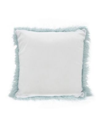 Mongolian Faux Fur Decorative Pillow, 18" x 18"
