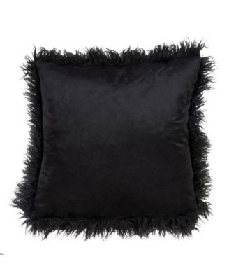 Mongolian Faux Fur Decorative Pillow, 18" x 18"