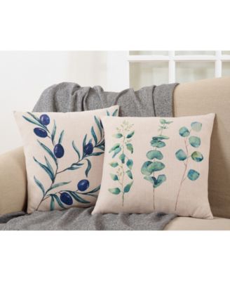 Eucalyptus Printed Decorative Pillow, 18" x 18"
