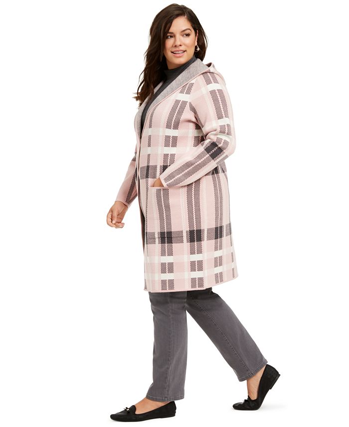 Charter Club Plus Size Hooded Plaid Coatigan, Created for Macy's Macy's — free download