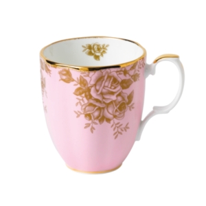Royal Albert 100 Years 1960 Mug Golden Rose In Pink