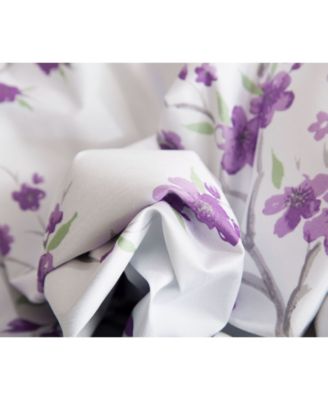 Jasmine Floral Patterned Room Darkening Curtain ROD POCKET POLE TOP Panels - Set of 2