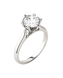 Moissanite Solitaire Engagement Ring 1-1/2 ct. t.w. Diamond Equivalent in 14k White Gold or 14k Yellow Gold