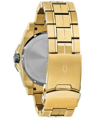 Men's Precisionist Diamond-Accent Gold-Tone Stainless Steel Bracelet Watch 46.5mm