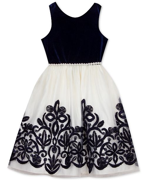 Rare Editions Big Girls Embellished Velvet Dress Reviews Macy S