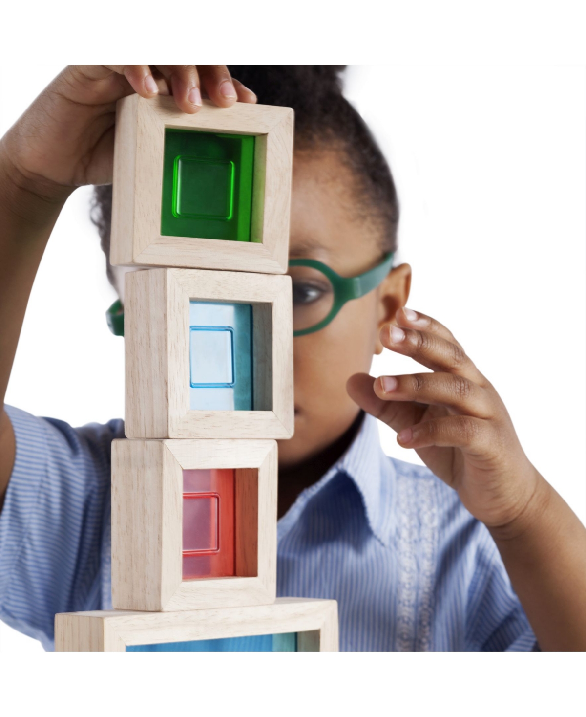 Guidecraft Rainbow Blocks - 10 Pieces Set - Multi-Color