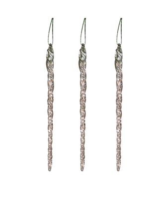 Gerson & Gerson - 20-Pack, Real Spun Glass Hanging Icicle Ornaments (Set of 3)