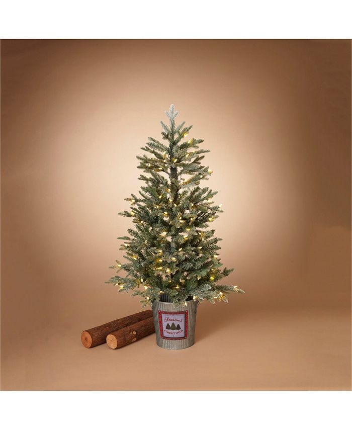 Gerson & Gerson 4Foot High Electric Lightly Flocked Half Tree in Half