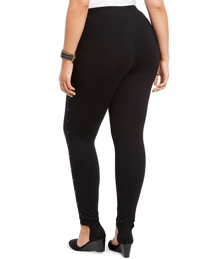 Style & Co Plus Size Studded-Side Leggings, Created For Macy's - Macy's