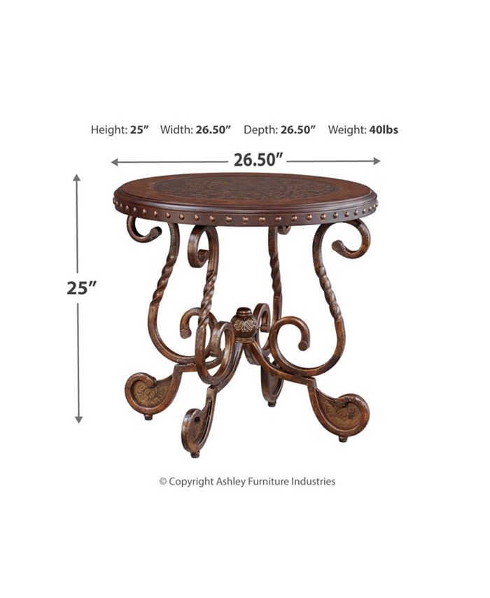 Signature Design By Ashley Rafferty Round End Table - Macy's