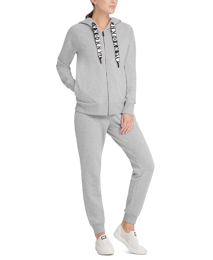 DKNY Sport Logo Fleece Zip Hoodie & Reviews - Tops - Women - Macy's