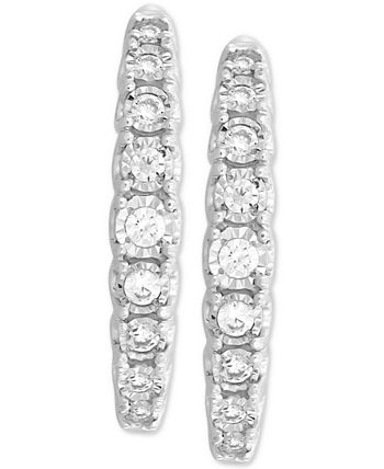 Macy's - Diamond Hoop Earrings (1/2 ct. t.w.) in 14k White Gold