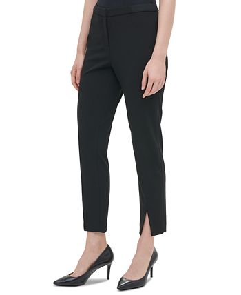Calvin Klein Slit-Front Pants - Macy's
