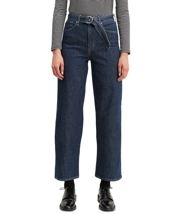 Levi's Women's Mile High Belted Cropped Wide-Leg Jeans & Reviews - Women -  Macy's