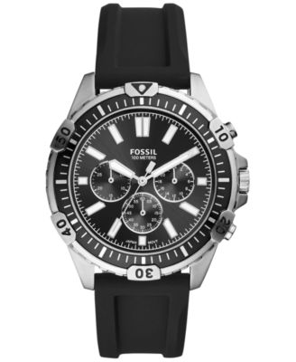 garrett chronograph black silicone watch