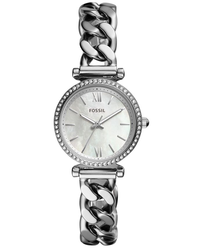 Fossil Women s Mini Carlie Stainless Steel Chain Bracelet Watch