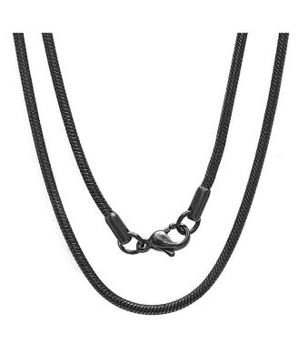 Men's black IP Plated Stainless Steel 24" Snake Style Chain Necklaces