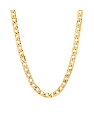 Men's 18k gold Plated Stainless Steel Accented 8mm Cuban Chain 24" Necklaces