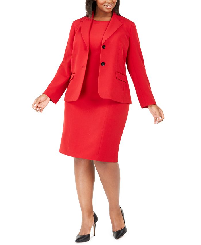 KASPER Womens Red Wear To Work Blazer Jacket Plus 24W 