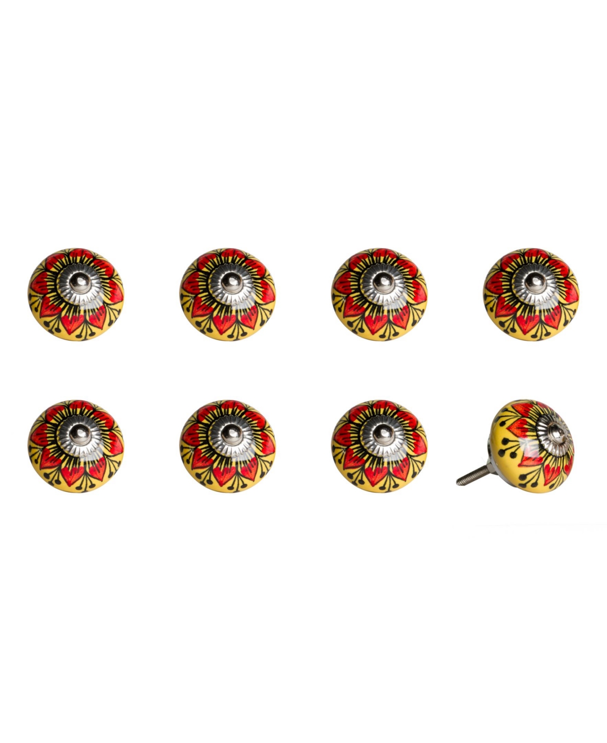 10157384 Knob-It Handpainted Ceramic Knob Set of 8 sku 10157384