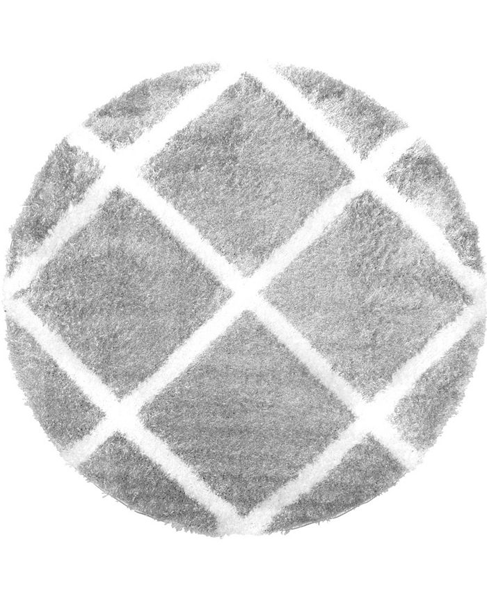 Global Rug Designs Riley RIL03 Gray 5'2" Round Area Rug Macy's