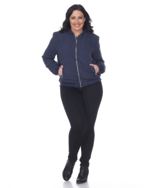 White Mark Plus Size Bomber Jacket