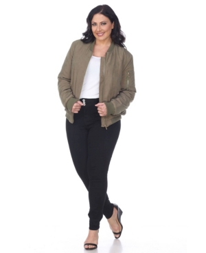 White Mark Plus Size Bomber Jacket