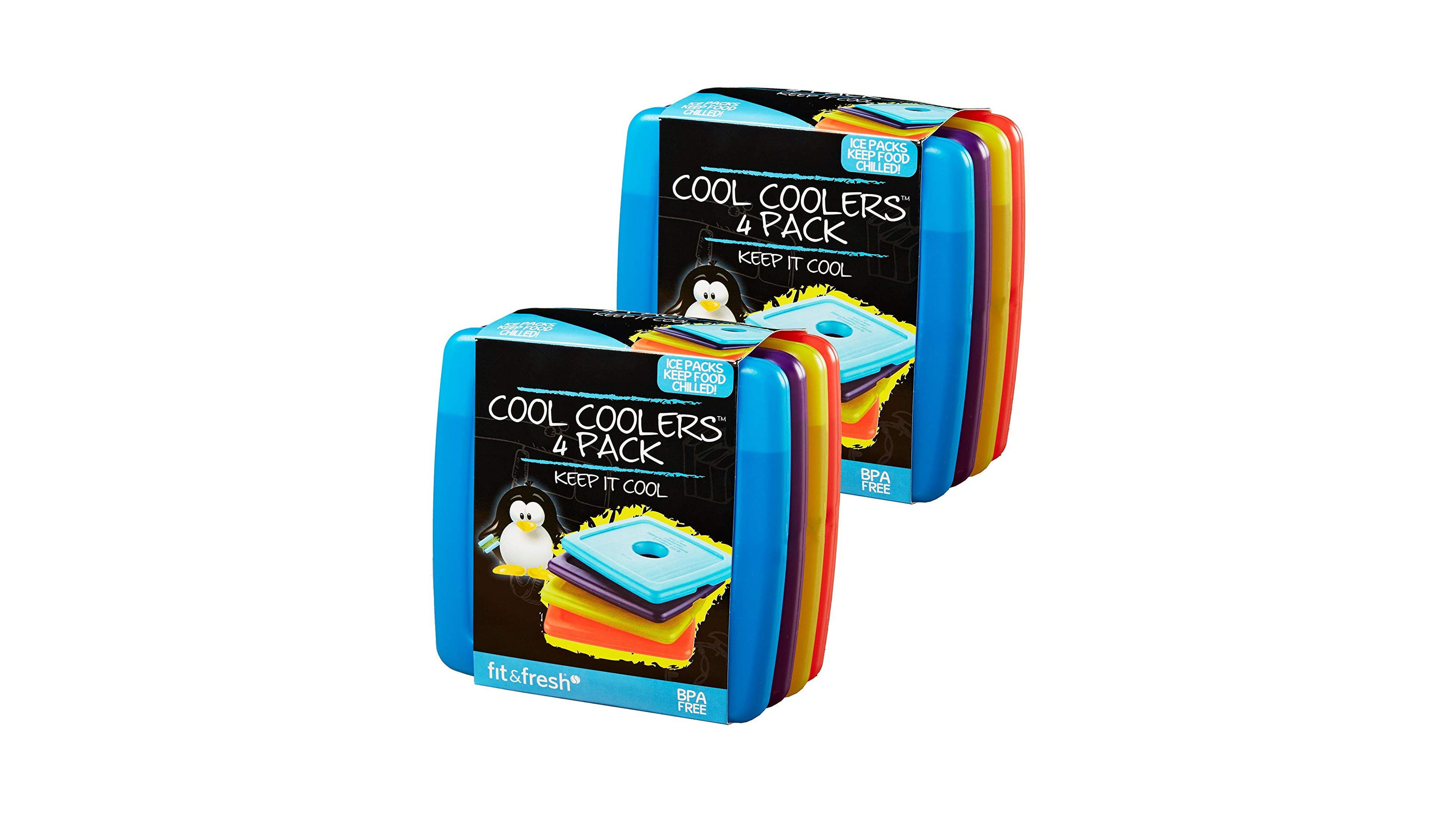 Fit & Fresh Cool Coolers Slim Ice Packs for Lunch Boxes, Lunch Bags and Coolers, Set of 8