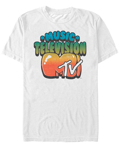 Mtv Men S Gradient Bubble Letters Logo Short Sleeve T Shirt