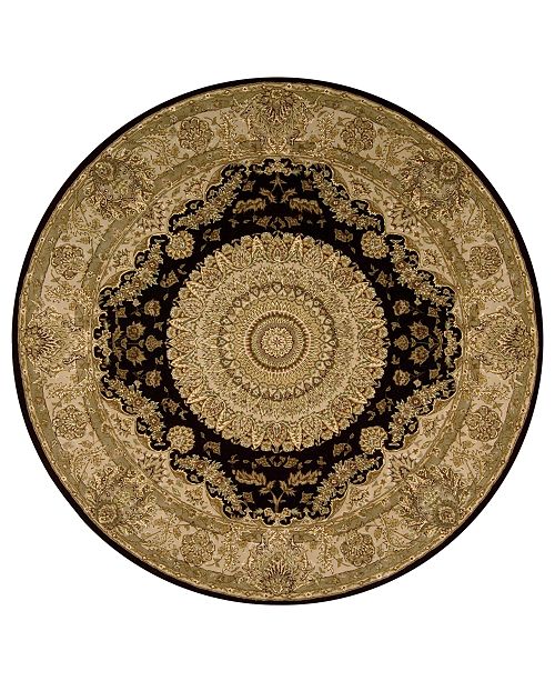 Nourison Round Area Rug, Wool & Silk 2000 2233 Black 8' & Reviews