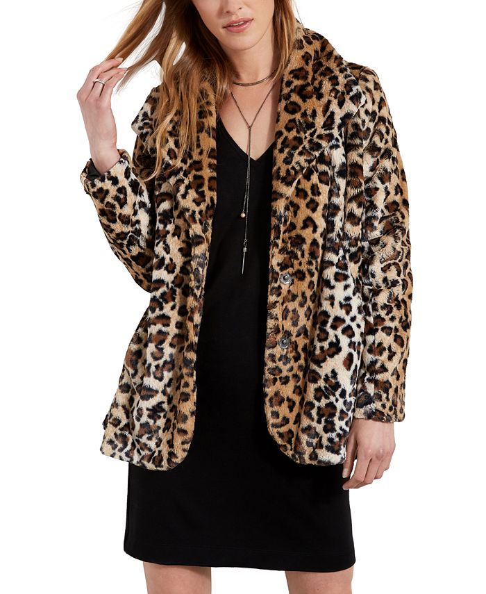 Karen Kane Leopard Print Faux Fur Jacket Macy s