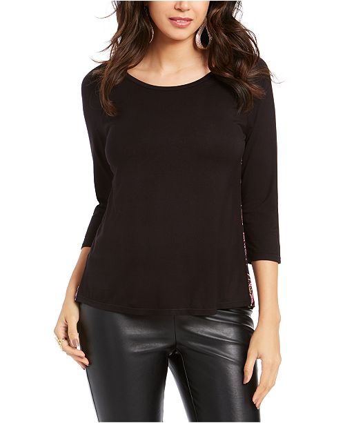 Thalia Sodi Patch Pocket 3 4 Sleeve Top Created For Macy S