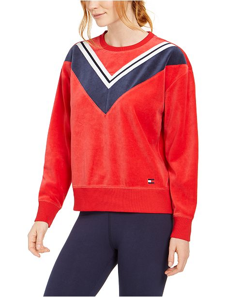 tommy hilfiger velour tracksuit womens