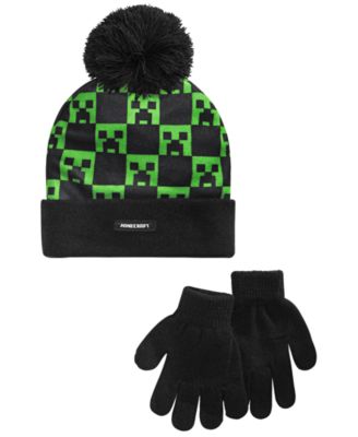 minecraft hat and gloves set