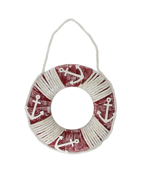 Northlight Life Preserver With Rope And Anchor Detail Wall Decor