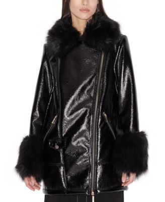 armani exchange fur coat