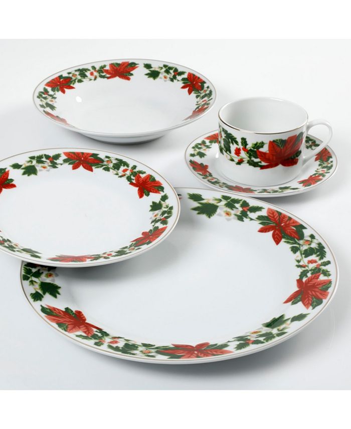 Gibson Poinsettia Holiday 20pc Dinnerware Set Macy's