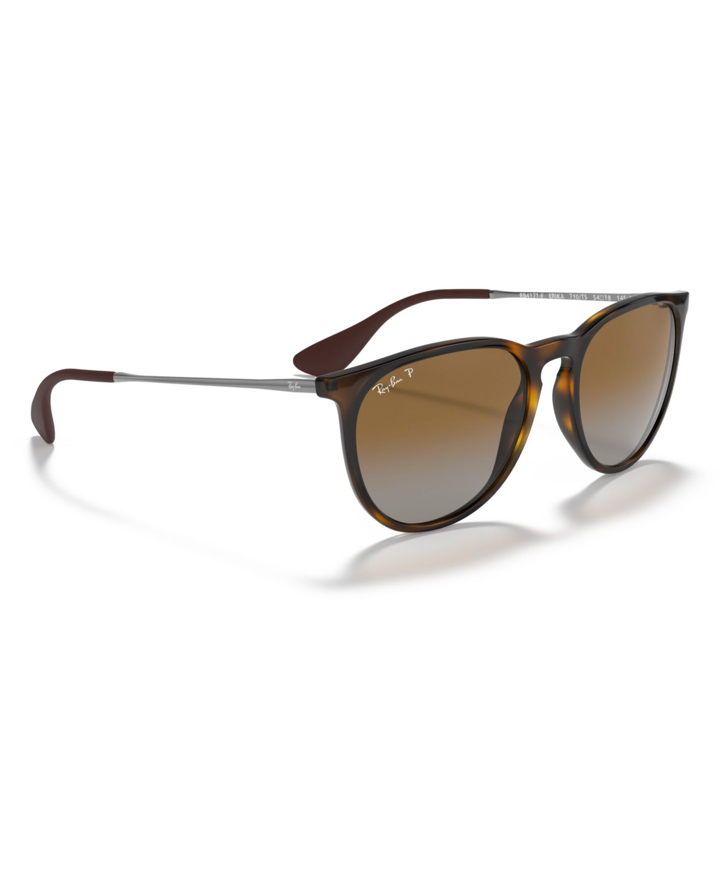 Солнцезащитные очки Ray-Ban Unisex Polarized Erika Sunglasses, RB4171F Low Bridge Fit, цвет: Гавана / Коричневый — фото 2