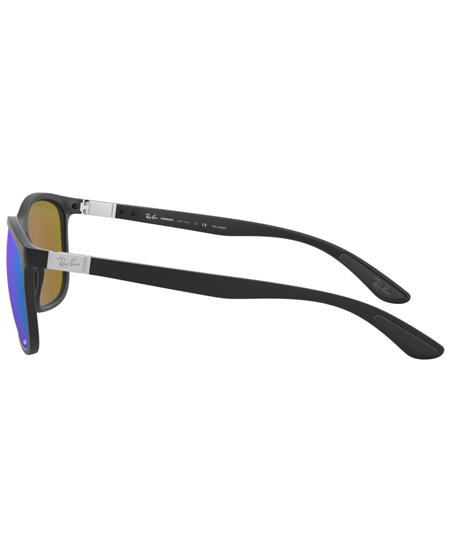 Женские солнцезащитные очки Ray-Ban Chromance Polarized Sunglasses, RB4330CH 56, цвет: Песочный чёрный / Зелёный синий — фото 3