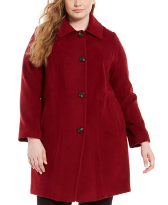 plus size red wool coat