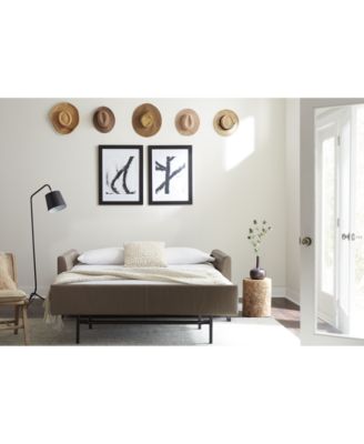 Priley 70" Leather Queen Sleeper Sofa