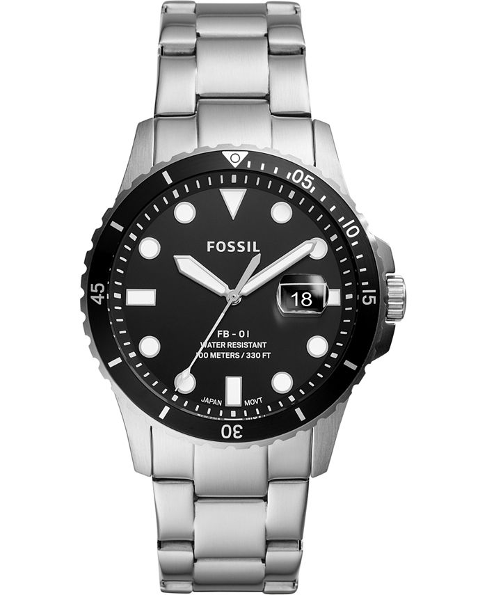 Fossil - Men's Blue Dive Stainless Steel Bracelet Watch 42mm