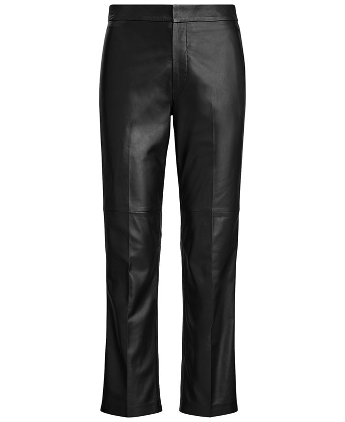 Lauren Ralph Lauren Straight-Leg Leather Pants - Macy's