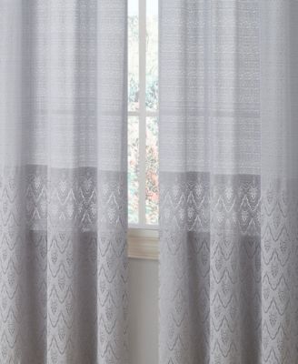 Monaco Premium Soft Decorative Ombre Lace Semi Sheer Light Filtering Rod Pocket Window Treatment Curtain Drapery Panels for Bedroom & Living Room - Set of 2 Panels