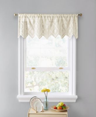 Martha Stewart Beautiful Beige Floral Drapery Valance 50 X 18