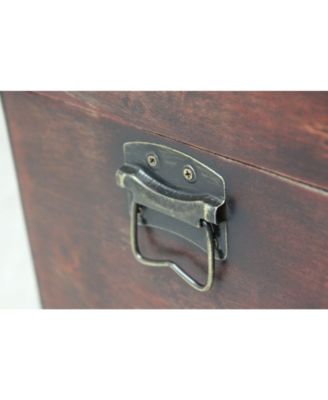 Vintiquewise Decorative Vintage Wood Treasure Box With Handle And Small Padlock A2 14467705