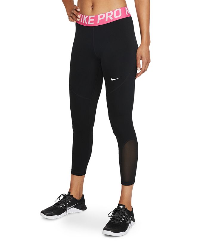 Nike Women's Pro Mesh-Trimmed Leggings & Reviews - Women - Macy's