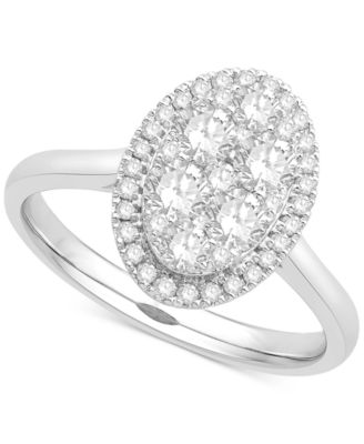 Macy's - Diamond Cluster Halo Ring (1 ct. t.w.) in 14k White Gold