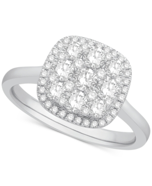 image of Diamond Cluster Halo Ring (1 ct. t.w.) in 14k White Gold