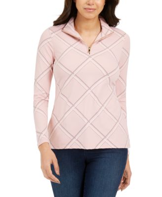 Charter Club - Printed Half-Zip Top
